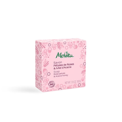 Jabón sólido de rosa y miel de acacia - Melvita
